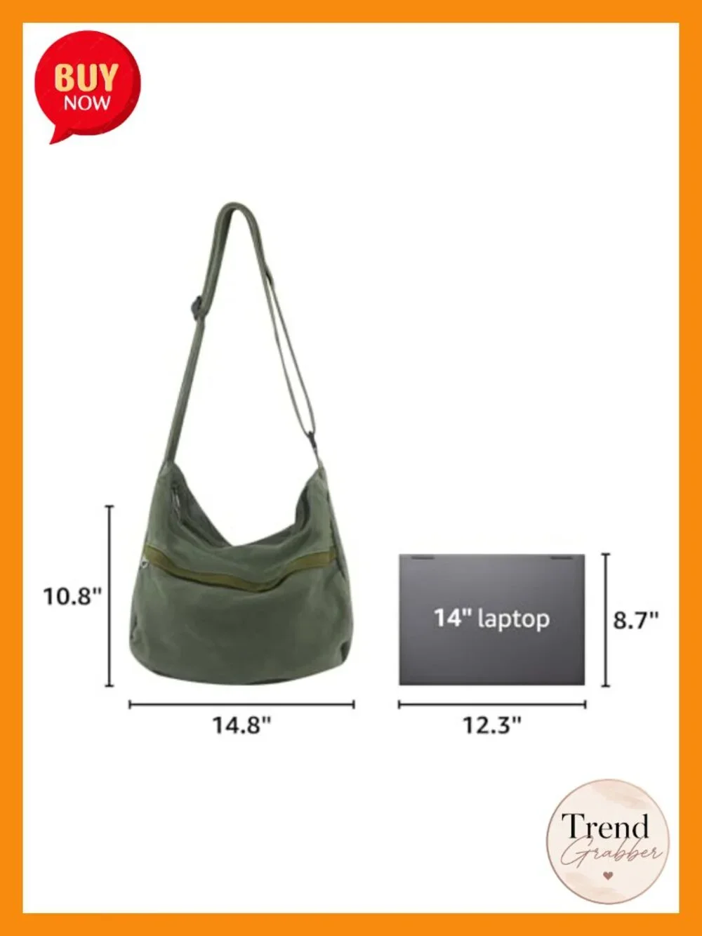 Canvas Messenger Bag Hobo Crossbody Shoulder Tote Handbag